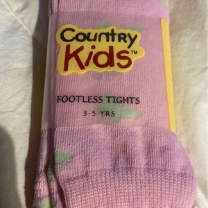 New girls 3-5 years footless pink  capri tights with butterflies